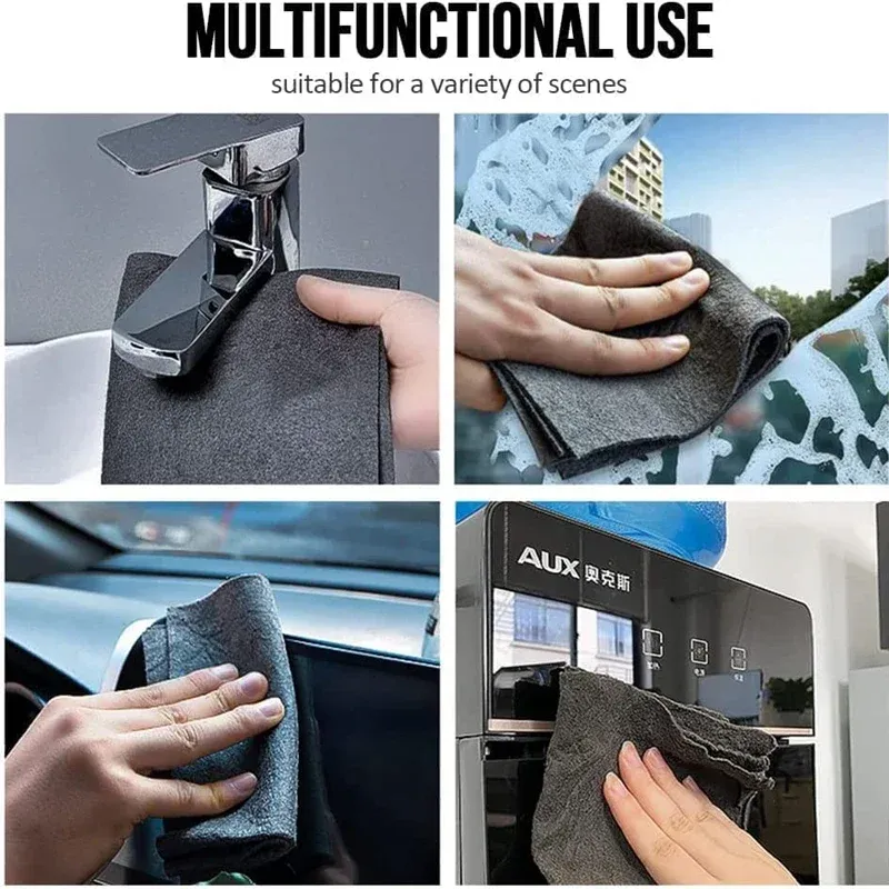 Chiffon magique en microfibre épais pour vitres, sans traces, réutilisable pour le nettoyage du verre et de la cuisine 4