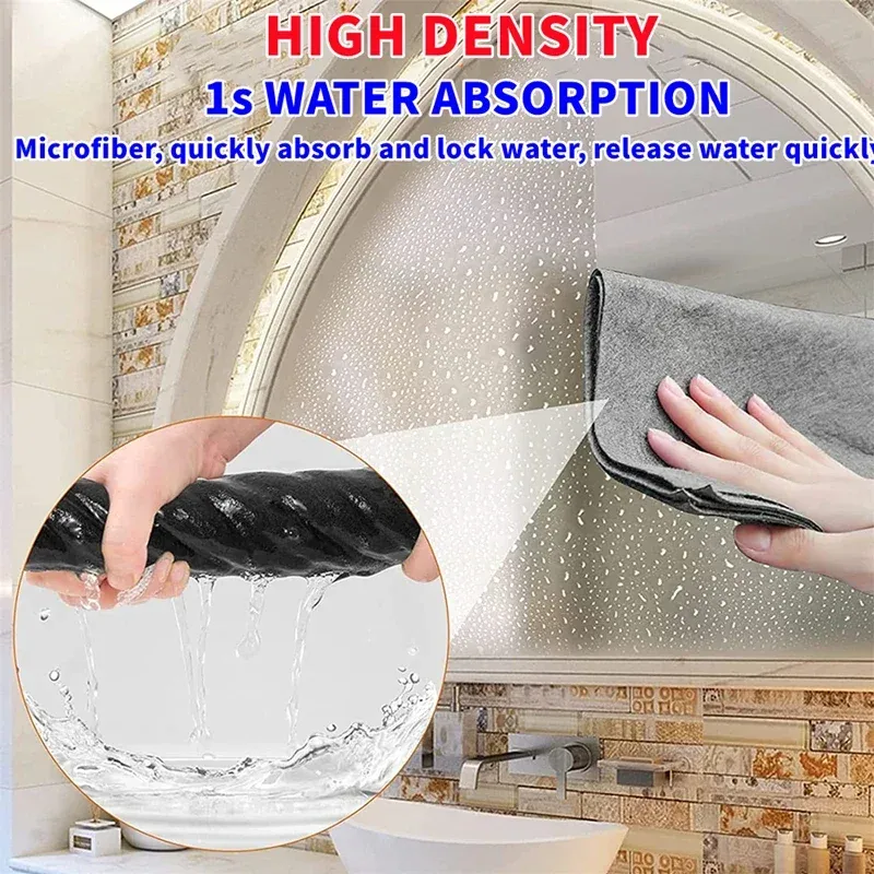 Chiffon magique en microfibre épais pour vitres, sans traces, réutilisable pour le nettoyage du verre et de la cuisine 5