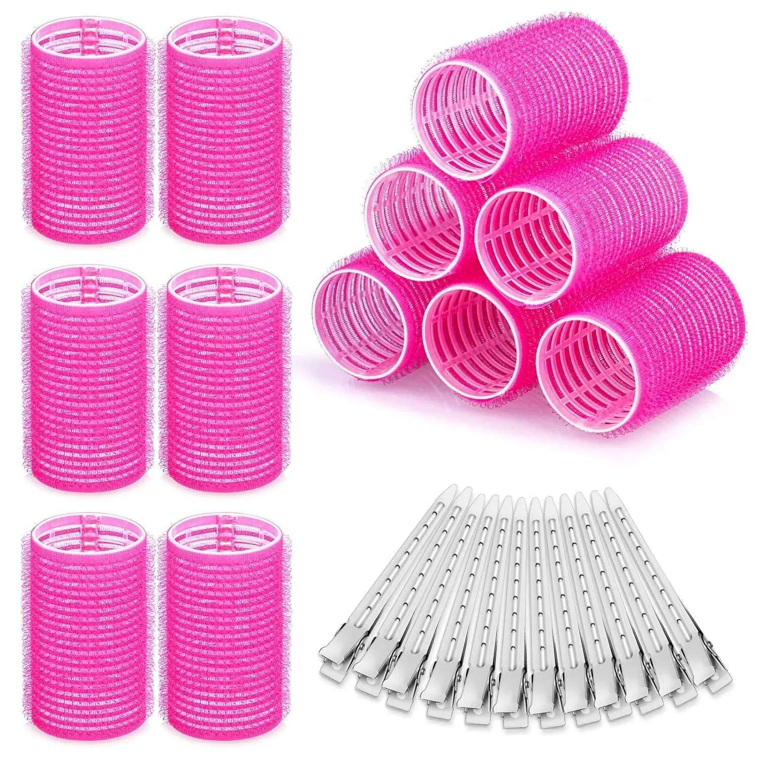 Rouleaux à boucles en plastique, assortiment de tailles, pour coiffure sans effort 3