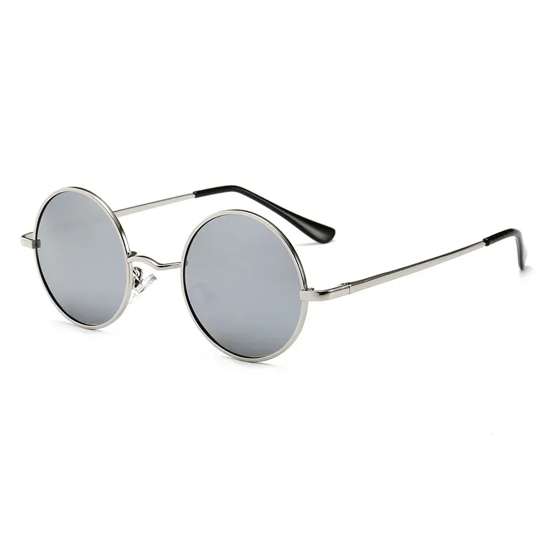 Lunettes de soleil rondes rétro polarisées, monture en alliage métallique, verres noirs, protection UV400 11