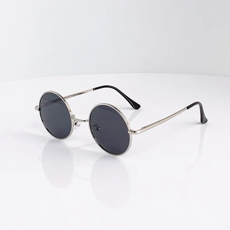 Lunettes de soleil rondes rétro polarisées, monture en alliage métallique, verres noirs, protection UV400 10