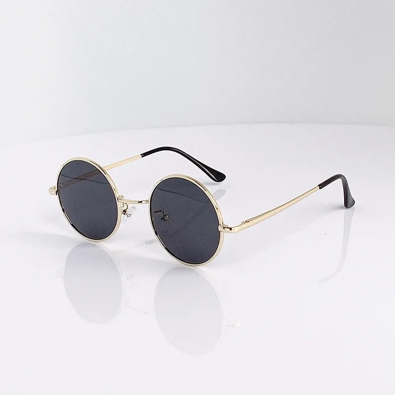 Lunettes de soleil rondes rétro polarisées, monture en alliage métallique, verres noirs, protection UV400 13