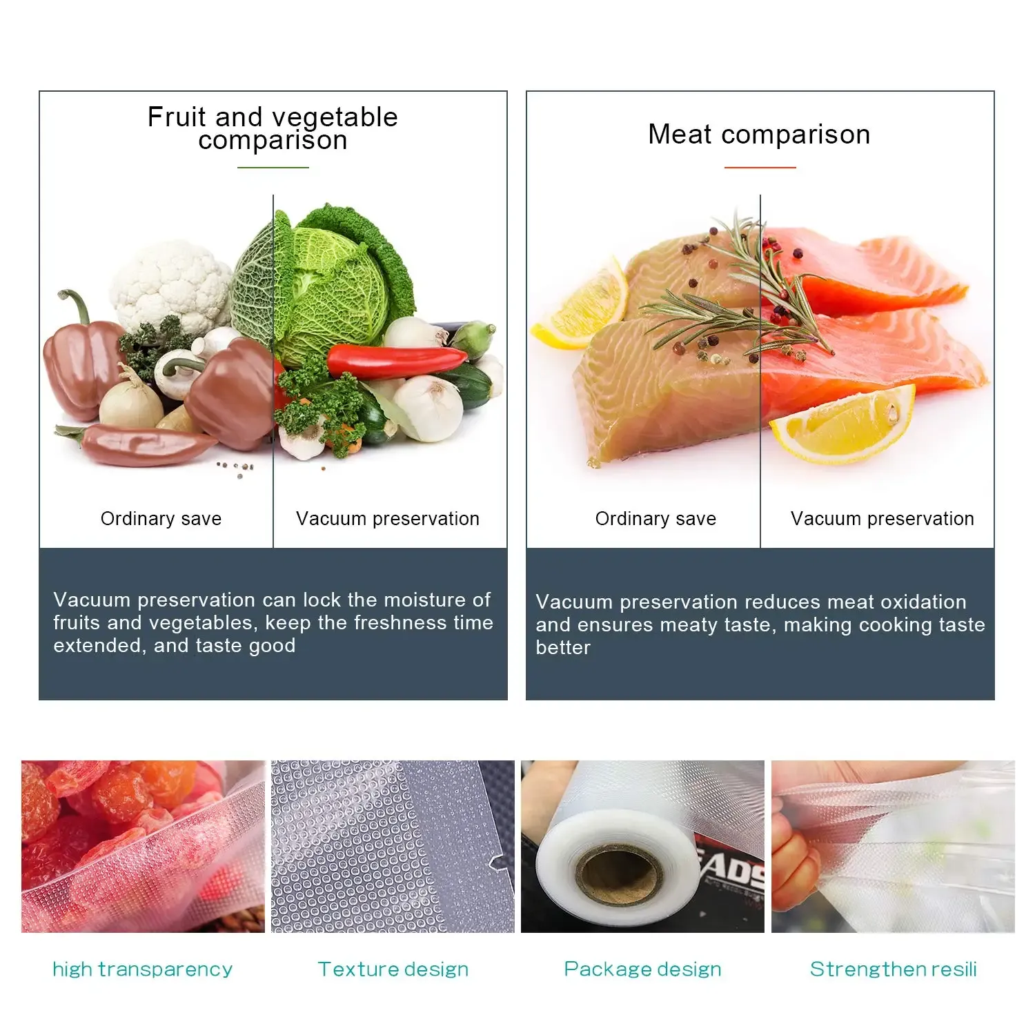 Sacs sous vide en situation de cuisine