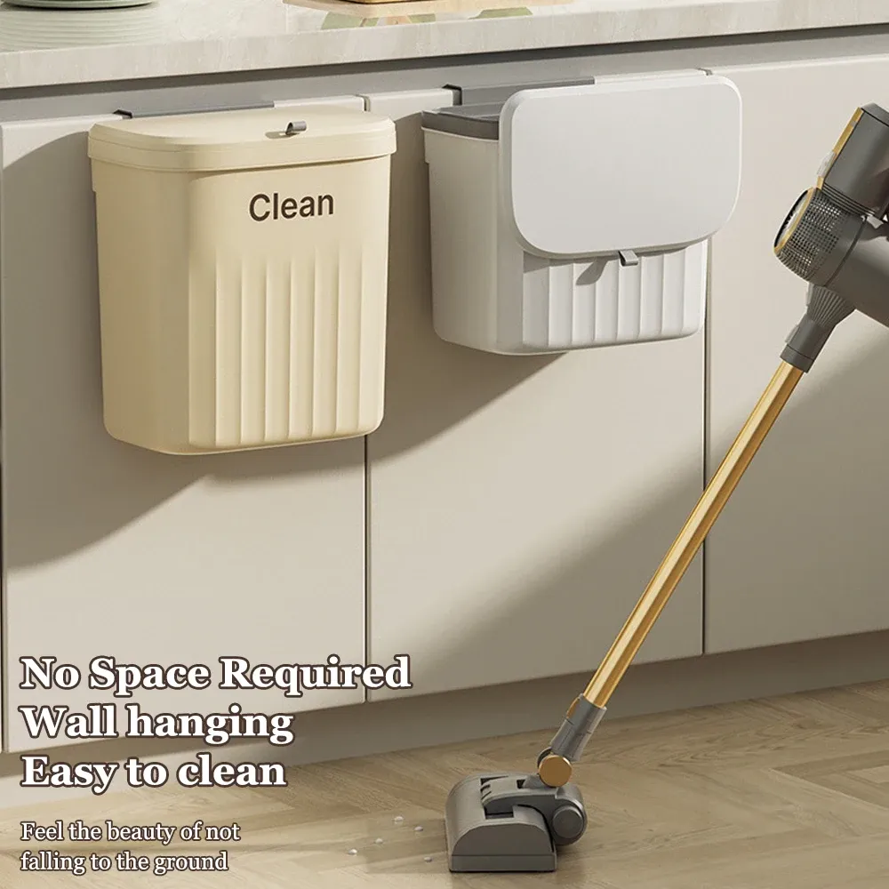 Poubelle suspendue 8,5/12 L pour porte d'armoire de cuisine avec couvercle 3