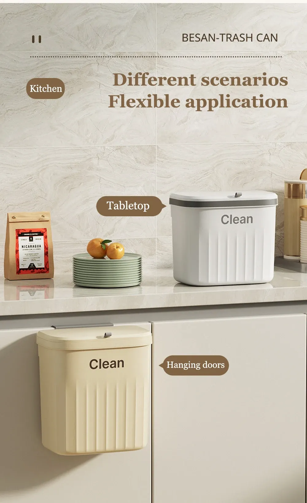Poubelle compacte pour cuisine