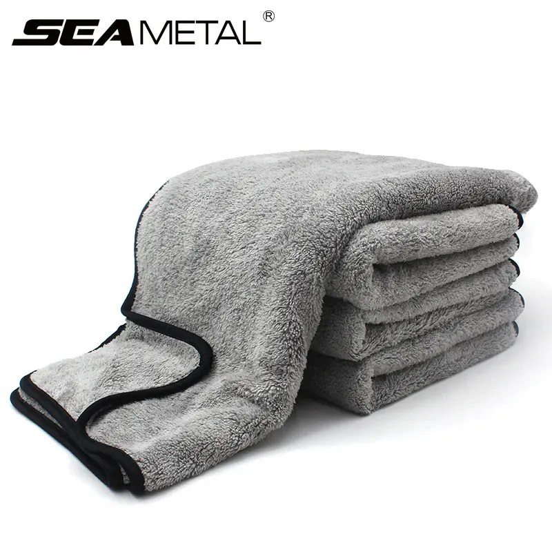 Serviette en microfibre épaisse et très absorbante pour le lavage de voiture, idéale pour le nettoyage des portes et fenêtres, à usage automobile et domestique