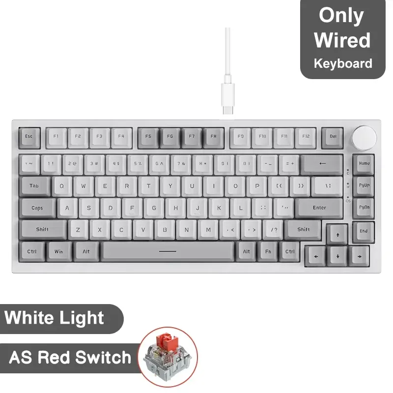 Clavier mécanique de jeu Ajazz AK820 / AK820 Pro, Bluetooth 5.1, sans fil et filaire, joint thermique 18