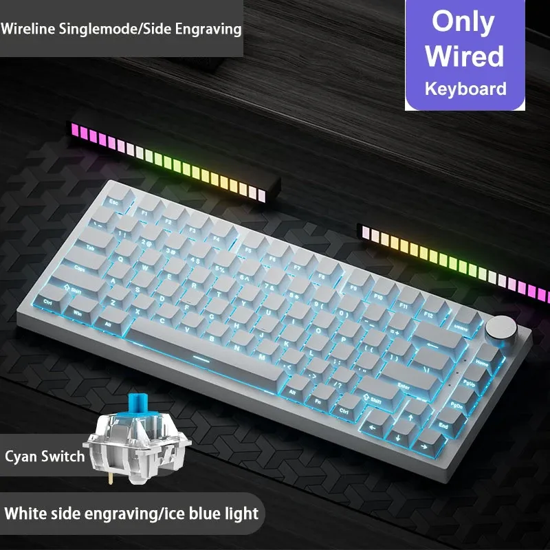 Clavier mécanique de jeu Ajazz AK820 / AK820 Pro, Bluetooth 5.1, sans fil et filaire, joint thermique 15