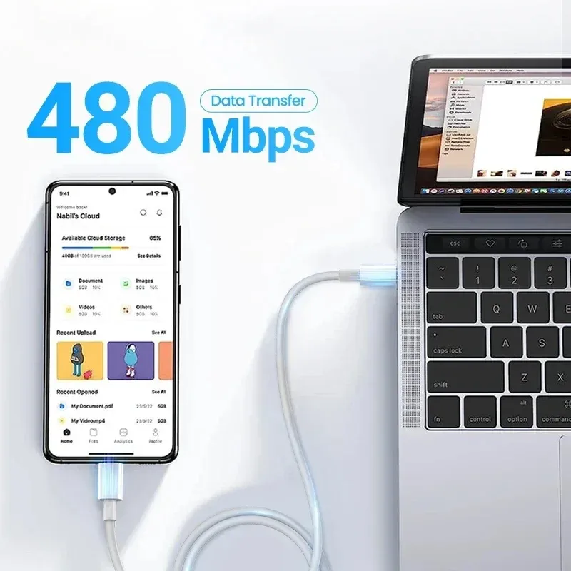 Câble de chargement rapide USB-C vers USB-C 100 W PD pour iPhone 15, Samsung, Huawei, Xiaomi, Redmi, OPPO et POCO 5