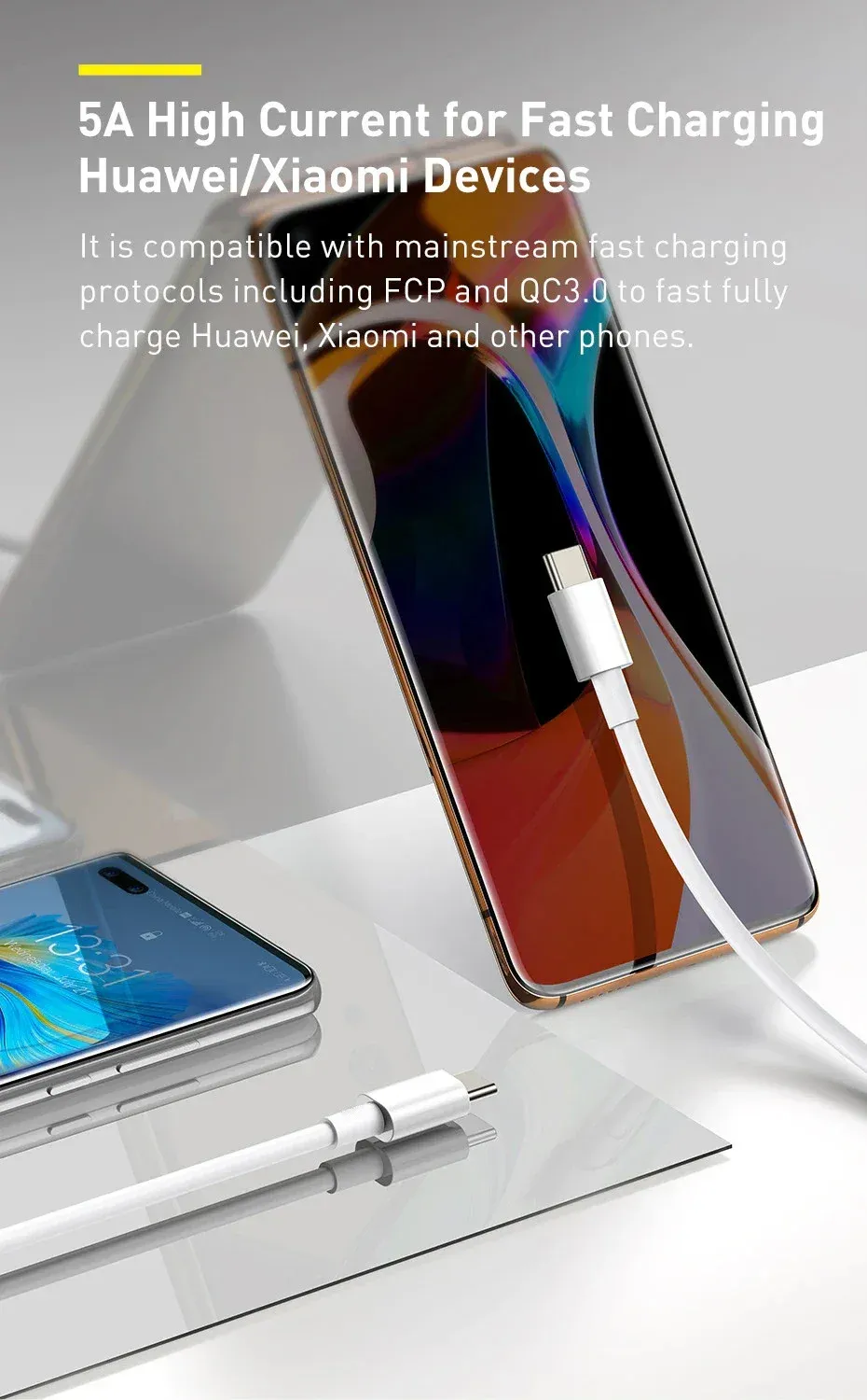 Câble USB-C dans un environnement de travail