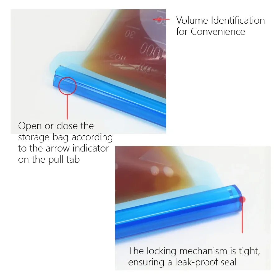 Sac en silicone utilisé pour la conservation d'aliments