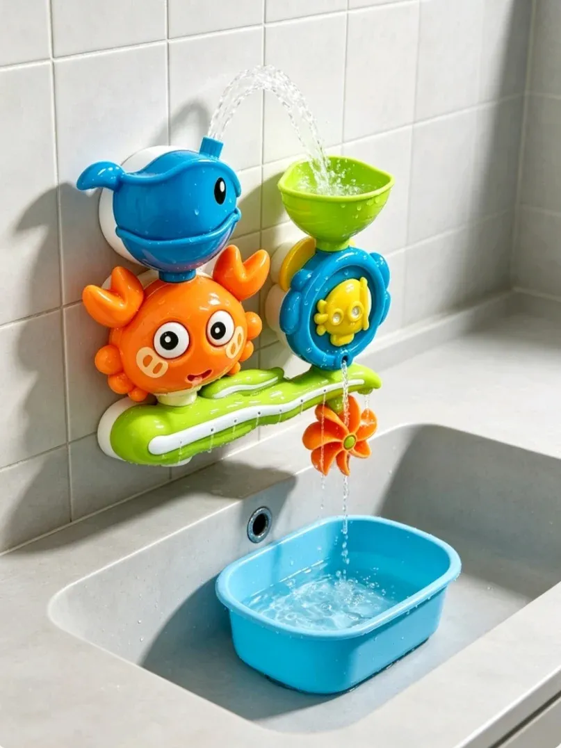 Détail des éléments animés du jeu aquatique rotatif