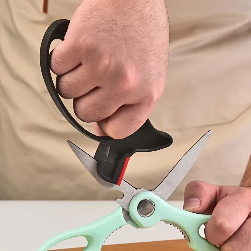 Affûteur ergonomique et léger pour couteaux et ciseaux, système à meulage en V pour droitiers, avec notice