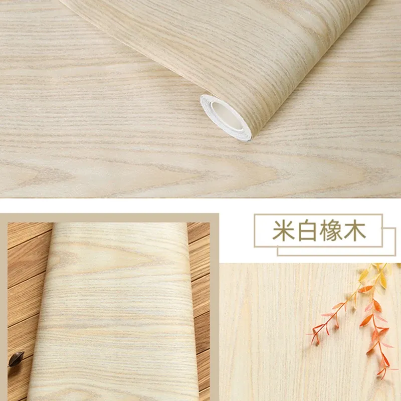 Autocollant bois effet grain en PVC imperméable et auto-adhésif, à décorer soi-même pour la rénovation de meubles et la décoration murale 26