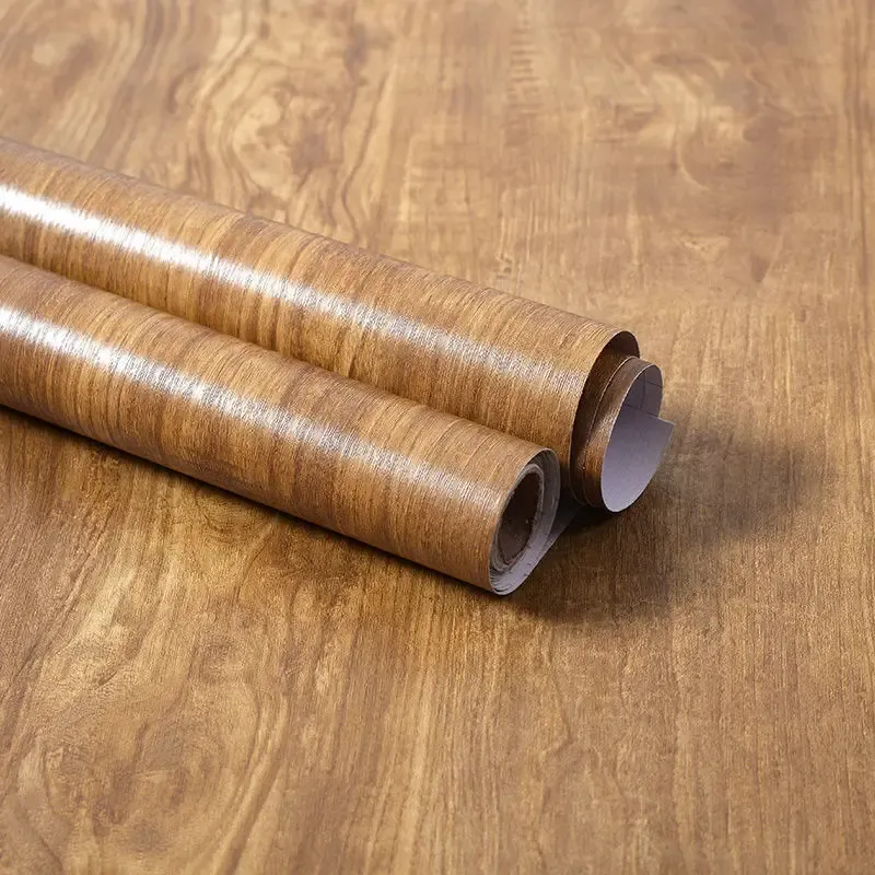 Autocollant bois effet grain en PVC imperméable et auto-adhésif, à décorer soi-même pour la rénovation de meubles et la décoration murale 18