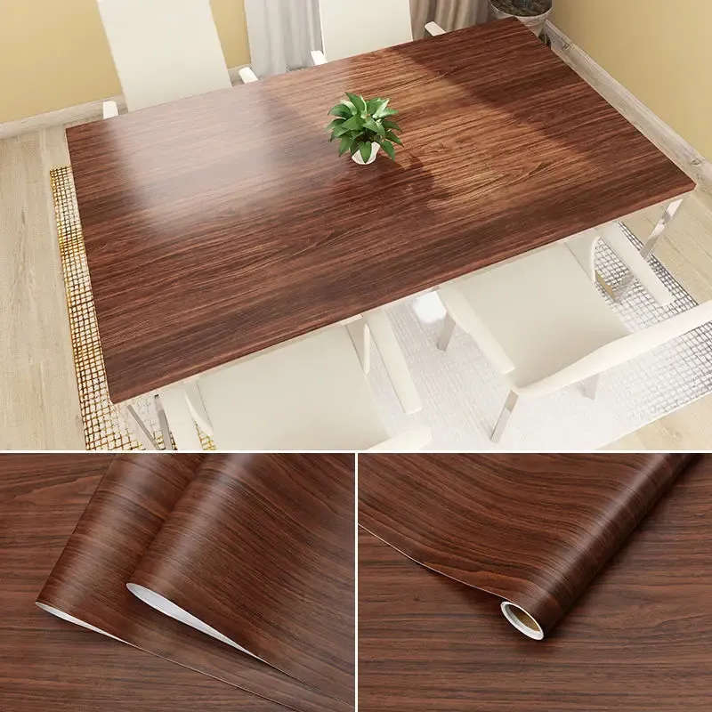 Autocollant bois effet grain en PVC imperméable et auto-adhésif, à décorer soi-même pour la rénovation de meubles et la décoration murale 36