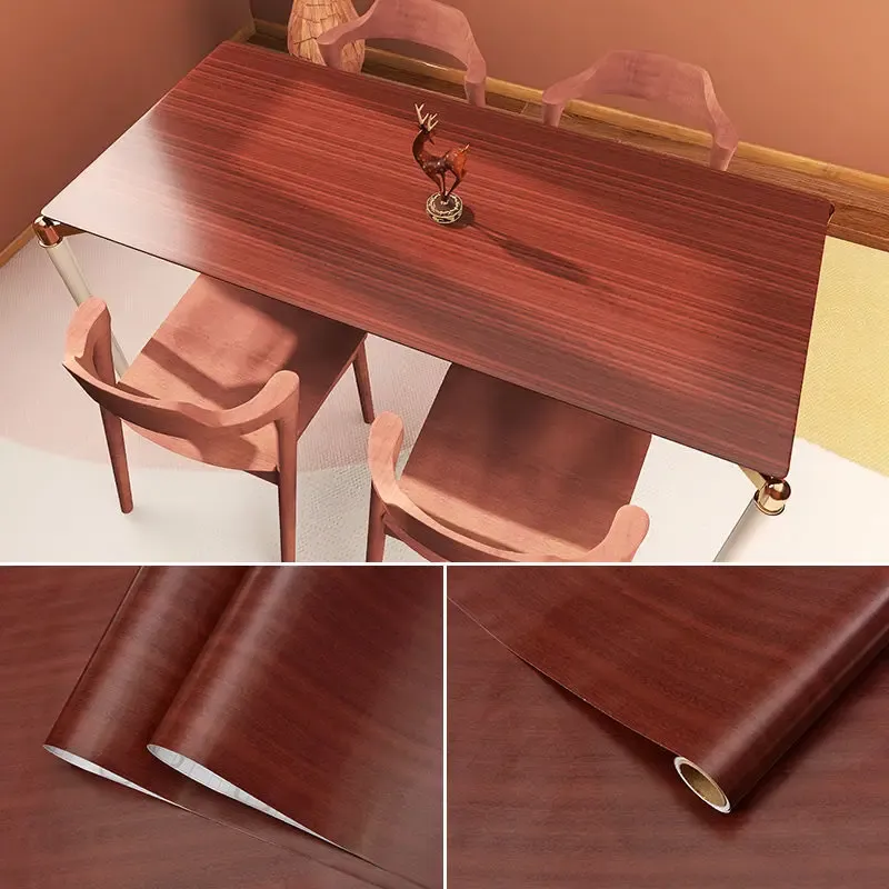 Autocollant bois effet grain en PVC imperméable et auto-adhésif, à décorer soi-même pour la rénovation de meubles et la décoration murale 37