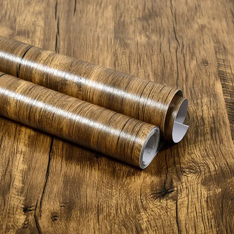 Autocollant bois effet grain en PVC imperméable et auto-adhésif, à décorer soi-même pour la rénovation de meubles et la décoration murale 7
