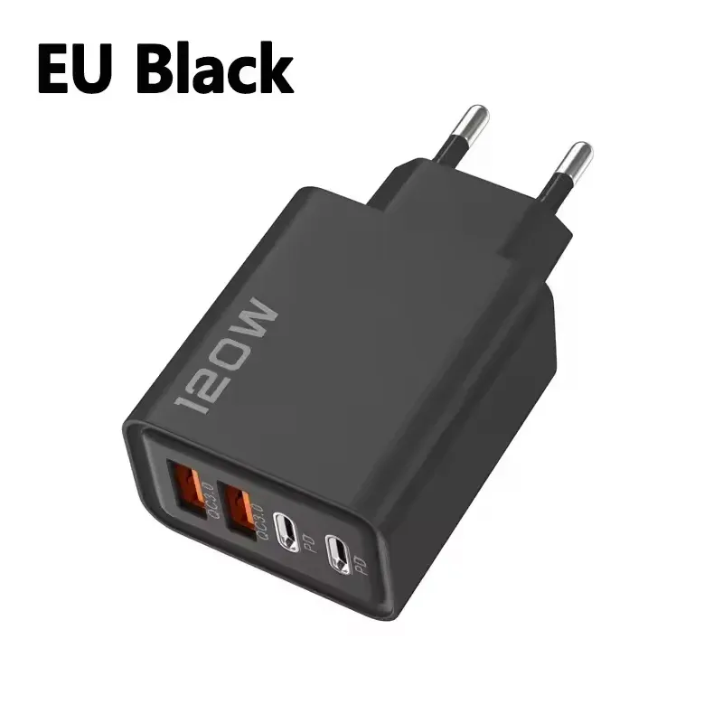 Chargeur USB-C PD 120 W à 4 ports, charge rapide 3.0, compatible iPhone, Samsung, Xiaomi et Huawei 13