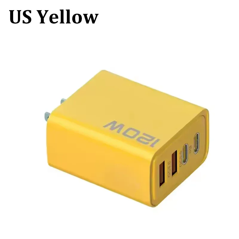 Chargeur USB-C PD 120 W à 4 ports, charge rapide 3.0, compatible iPhone, Samsung, Xiaomi et Huawei 9