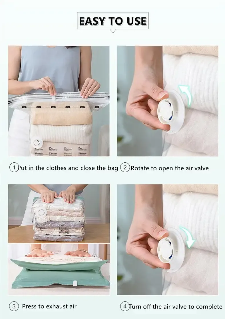 Sac de rangement sous vide finition détaillée