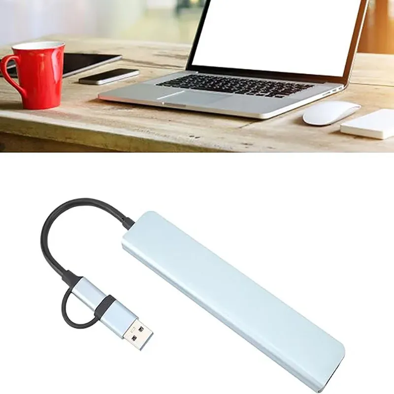 Hub USB-C 8 en 1, adaptateur USB 8 en 1 avec 4 ports USB, 1 port USB-C, lecteur de cartes TF/SD, sortie audio, compatible MacBook 5
