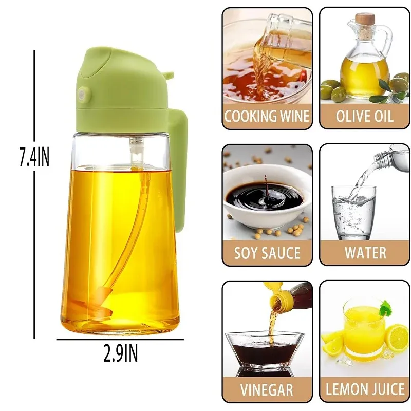 Bouteille pulvérisateur d'huile 2-en-1 pour cuisine et barbecue