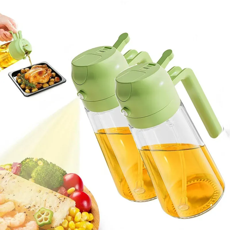 Bouteille pulvérisateur et verseur 2-en-1 de 500 ml pour cuisine et barbecue, pour huile d'olive, vinaigre et sauce soja 7
