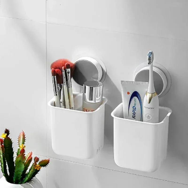 Support mural étanche pour brosse à dents portable, gobelet à dentifrice, étagère de rangement sans perçage, T1 3