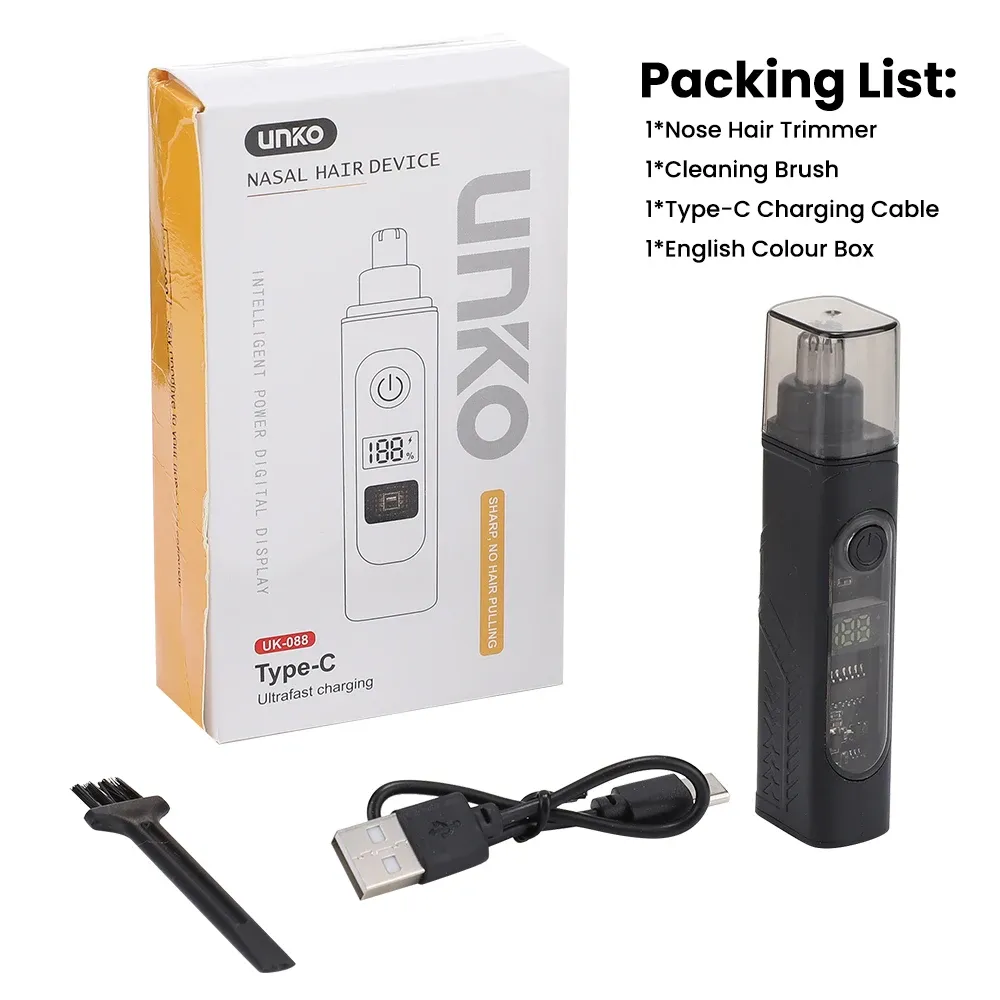 Tondeuse électrique pour le nez et les oreilles, portable et rechargeable, épilateur de poils du visage pour homme 8