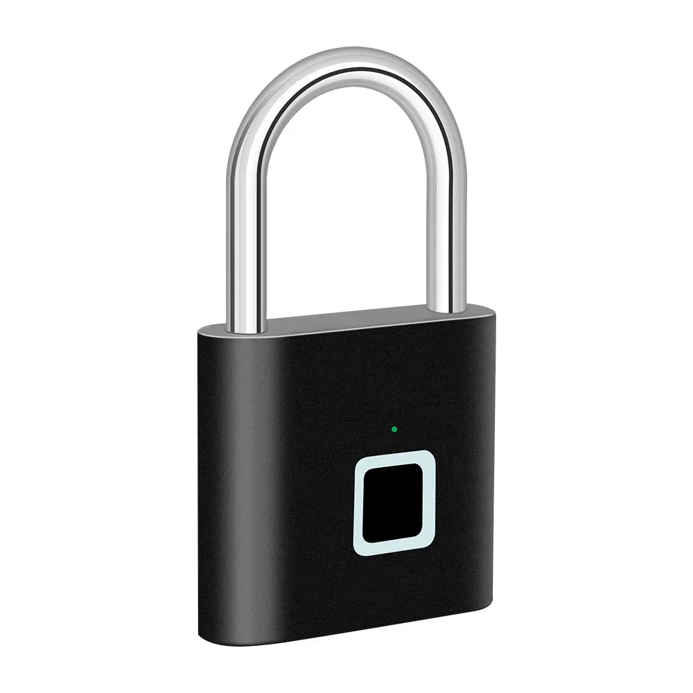 Serrure à empreintes digitales KERUI sans clé, rechargeable par USB, cadenas intelligent étanche, serrure de porte à déverrouillage en 0,2 seconde, cadenas portable antivol en zinc 7