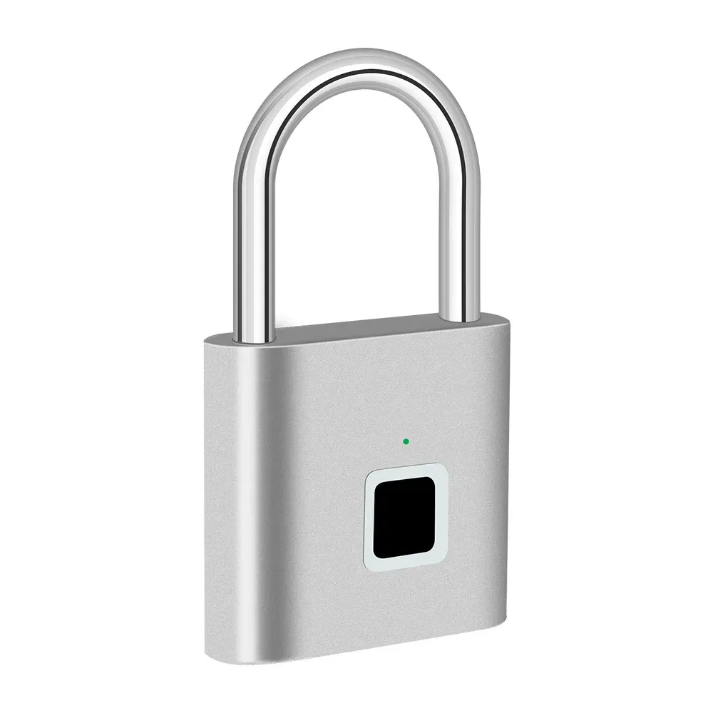 Serrure à empreintes digitales KERUI sans clé, rechargeable par USB, cadenas intelligent étanche, serrure de porte à déverrouillage en 0,2 seconde, cadenas portable antivol en zinc 8