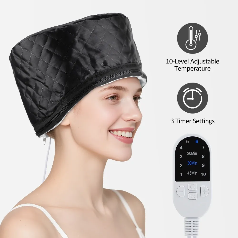 Casque chauffant électrique pour soin capillaire profond, 3 minuteries, 10 niveaux de chaleur, usage domestique - Image 1