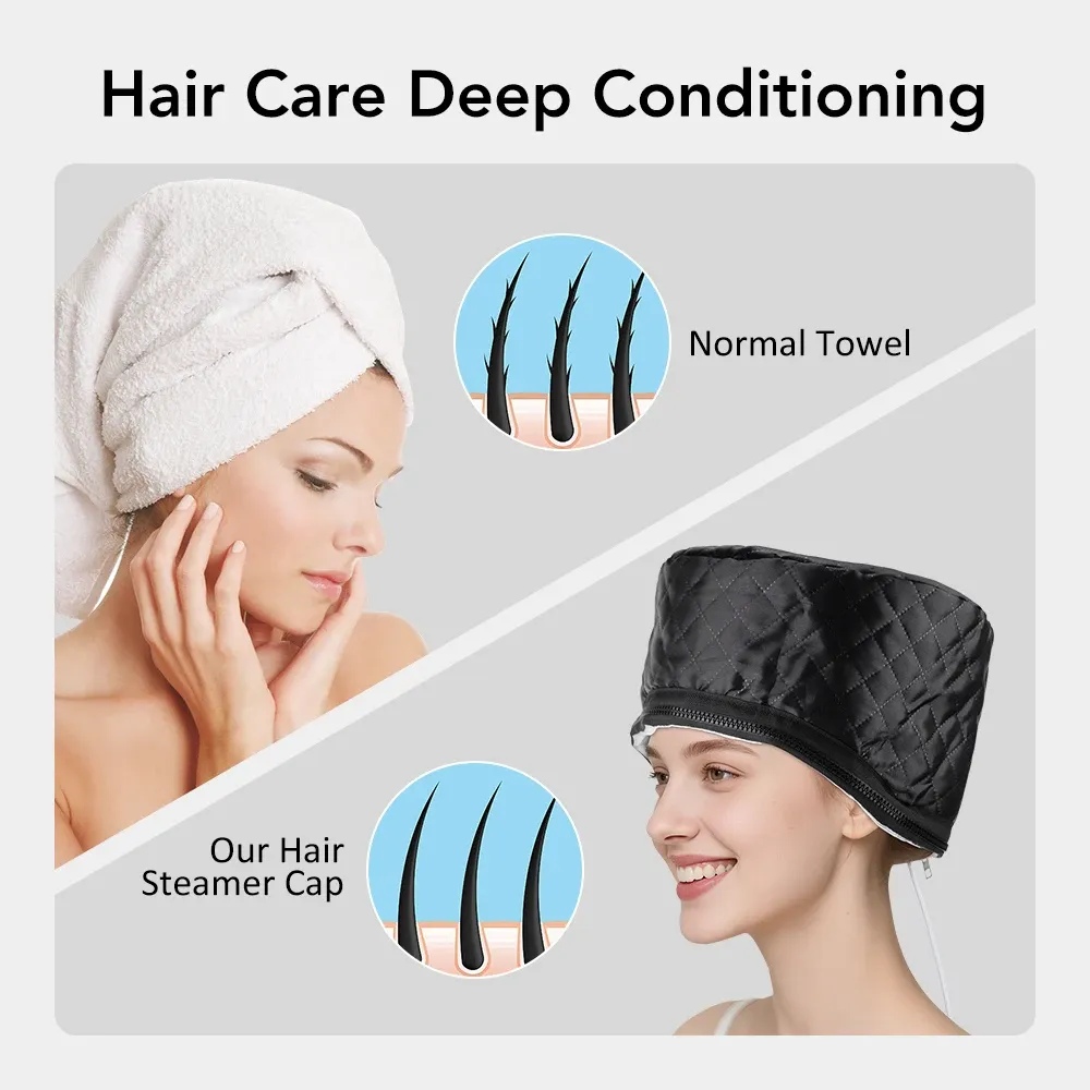 Casque chauffant électrique pour soin capillaire profond, 3 minuteries, 10 niveaux de chaleur, usage domestique 6