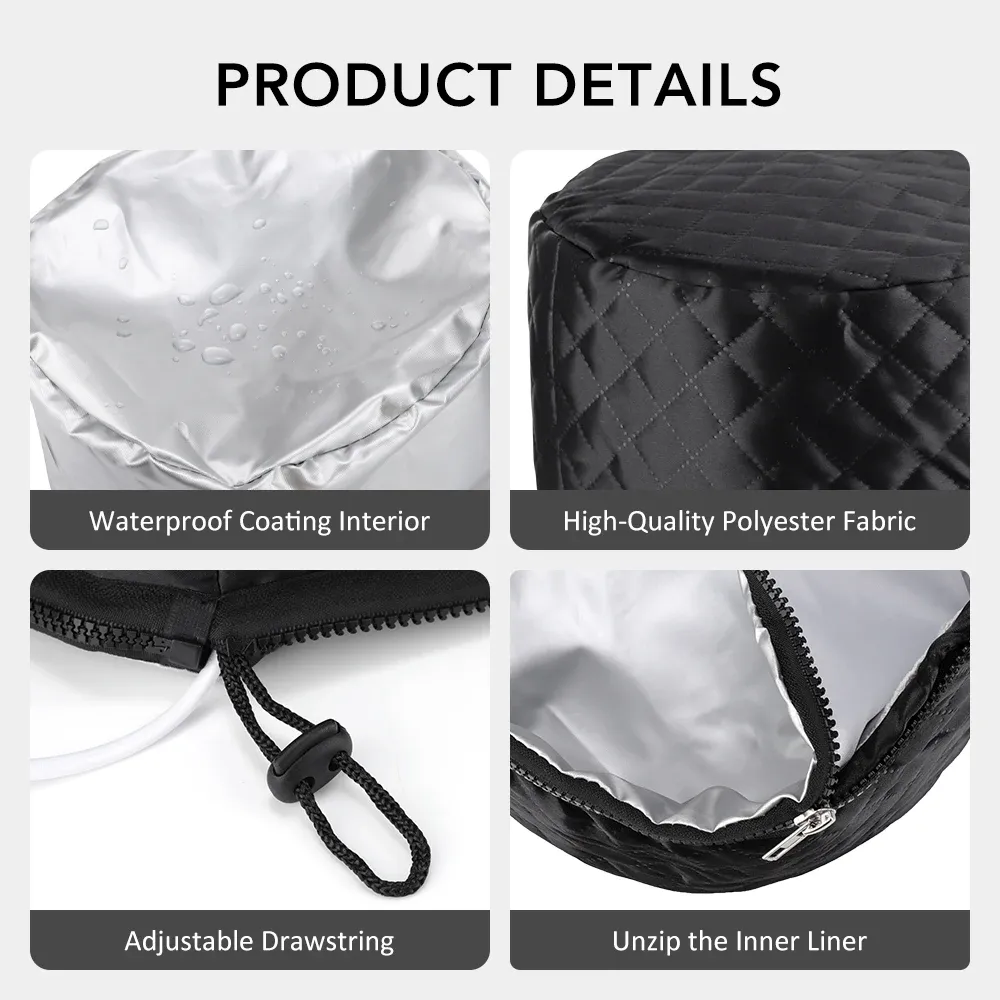 Bonnet chauffant pour cheveux, détail de la commande