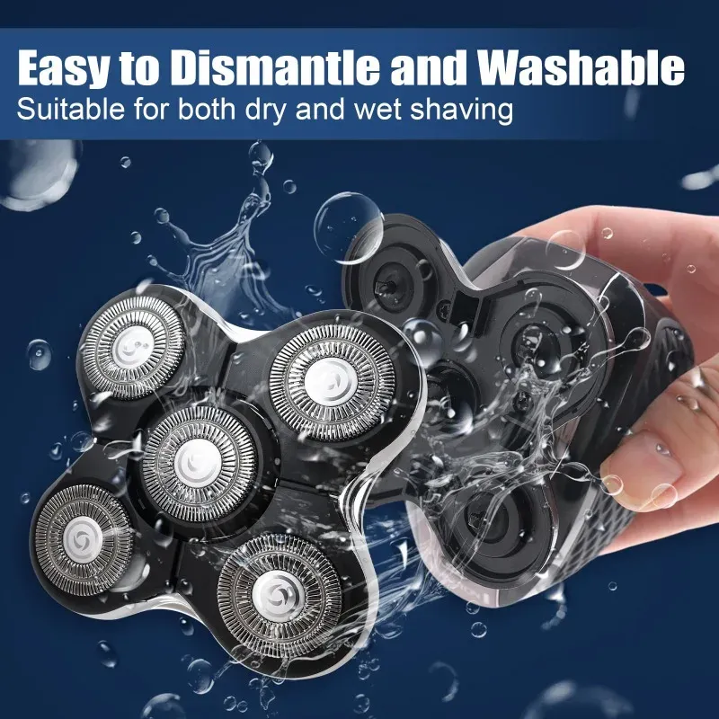 Têtes de rechange 5 lames pour rasoirs Remington RX5, XR7000 et XR1500, lavables, pour rasage à sec et humide 5