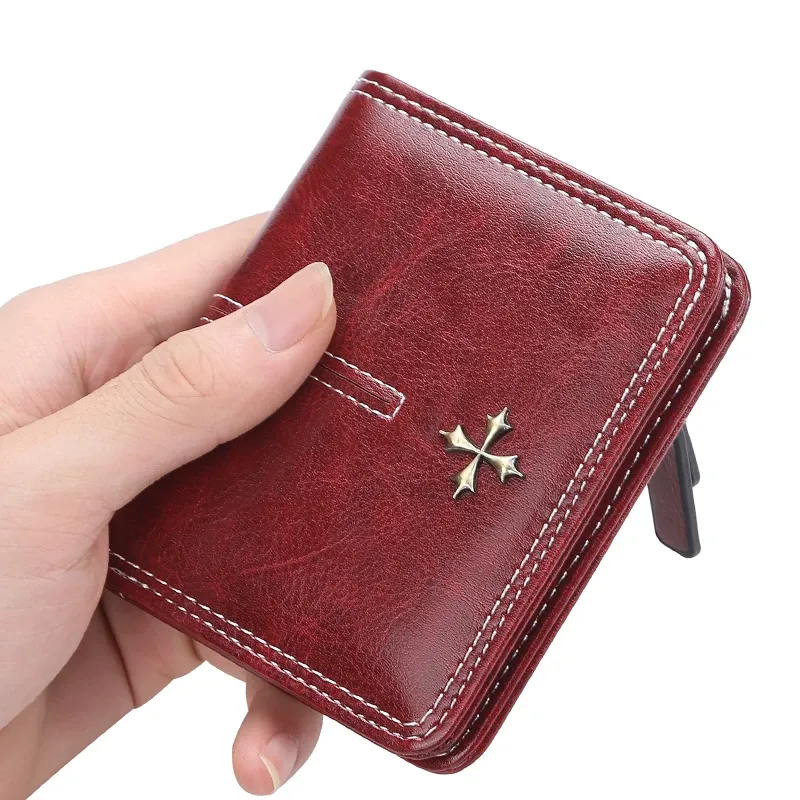 Mini portefeuille en cuir PU pour femme, porte-cartes fin, fermeture éclair 2