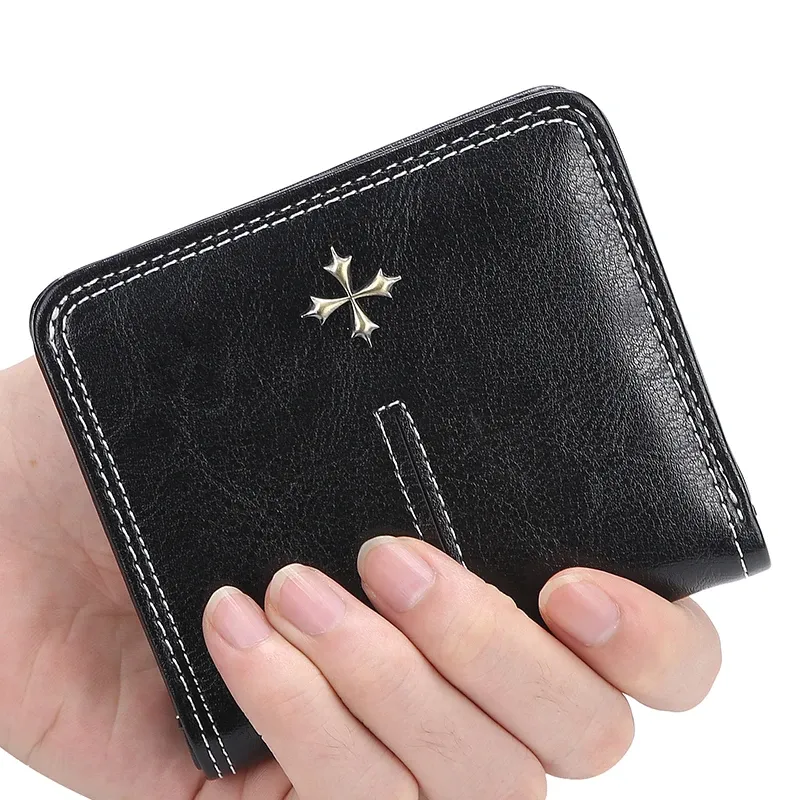 Mini portefeuille en cuir PU pour femme, porte-cartes fin, fermeture éclair 5