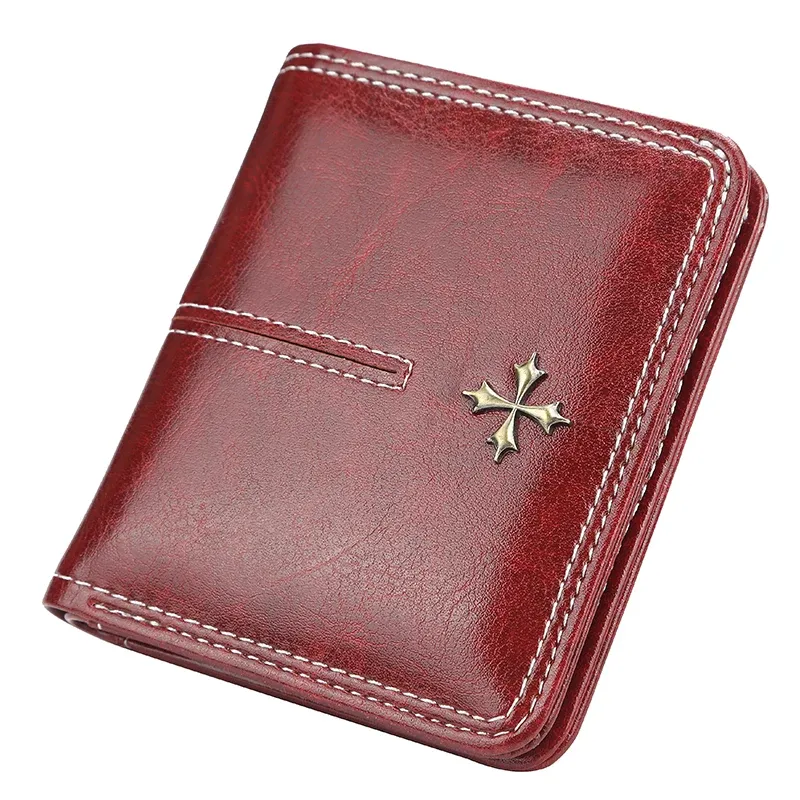 Mini portefeuille en cuir PU pour femme, porte-cartes fin, fermeture éclair 10