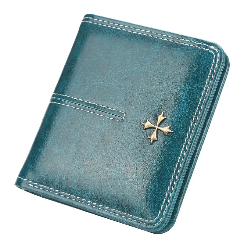 Mini portefeuille en cuir PU pour femme, porte-cartes fin, fermeture éclair 7