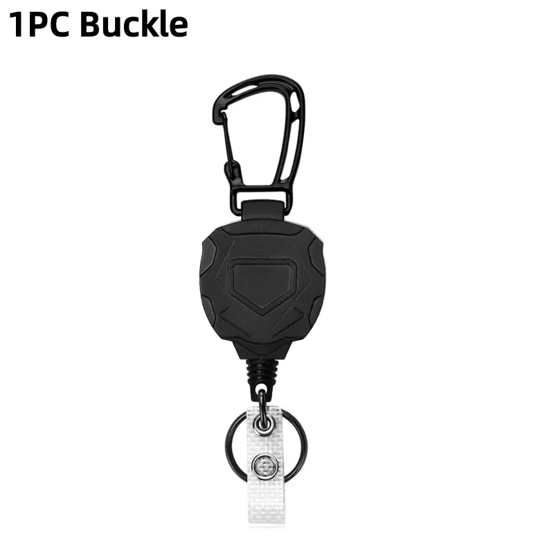 Porte-badge tactique à mousqueton avec enrouleur rétractable, boucle d'alpinisme et accessoires multi-outils 12