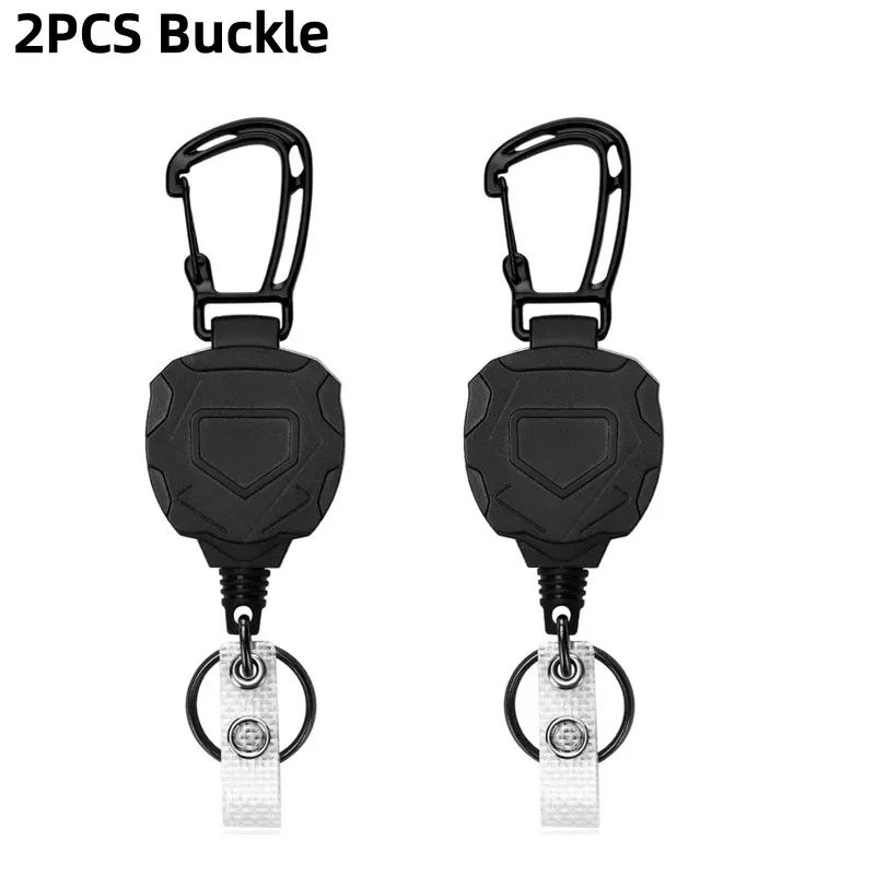 Porte-badge tactique à mousqueton avec enrouleur rétractable, boucle d'alpinisme et accessoires multi-outils 11