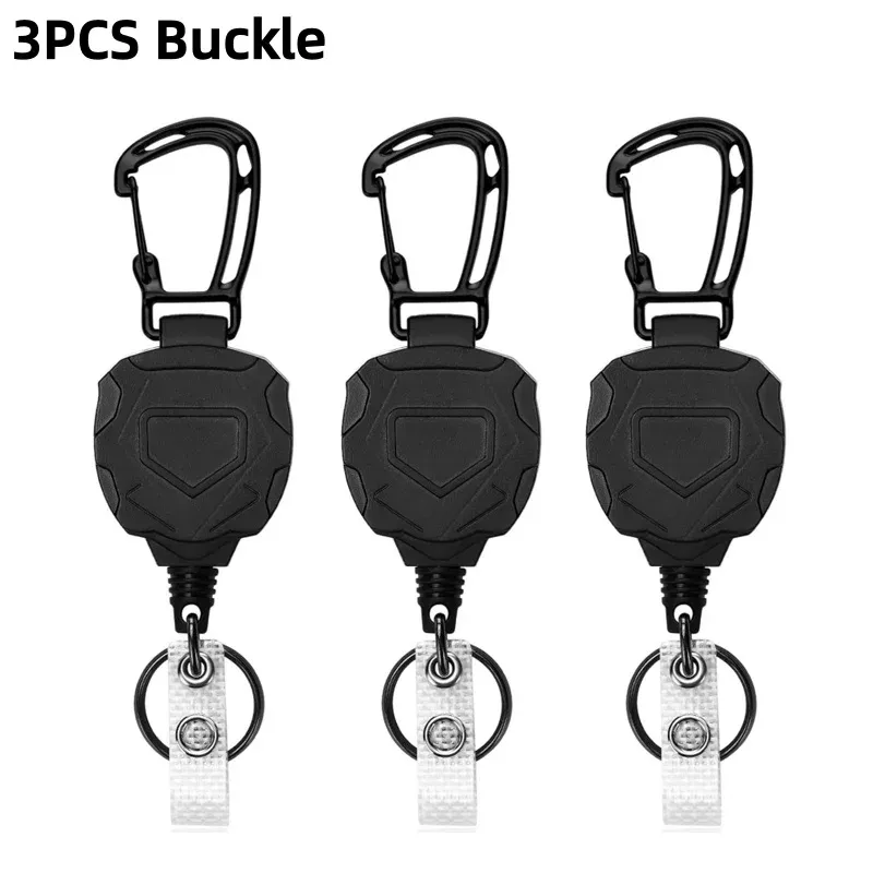 Porte-badge tactique à mousqueton avec enrouleur rétractable, boucle d'alpinisme et accessoires multi-outils 18