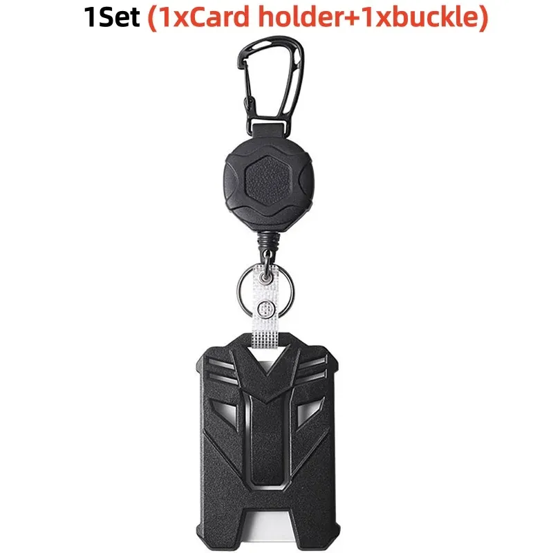 Porte-badge tactique à mousqueton avec enrouleur rétractable, boucle d'alpinisme et accessoires multi-outils 8