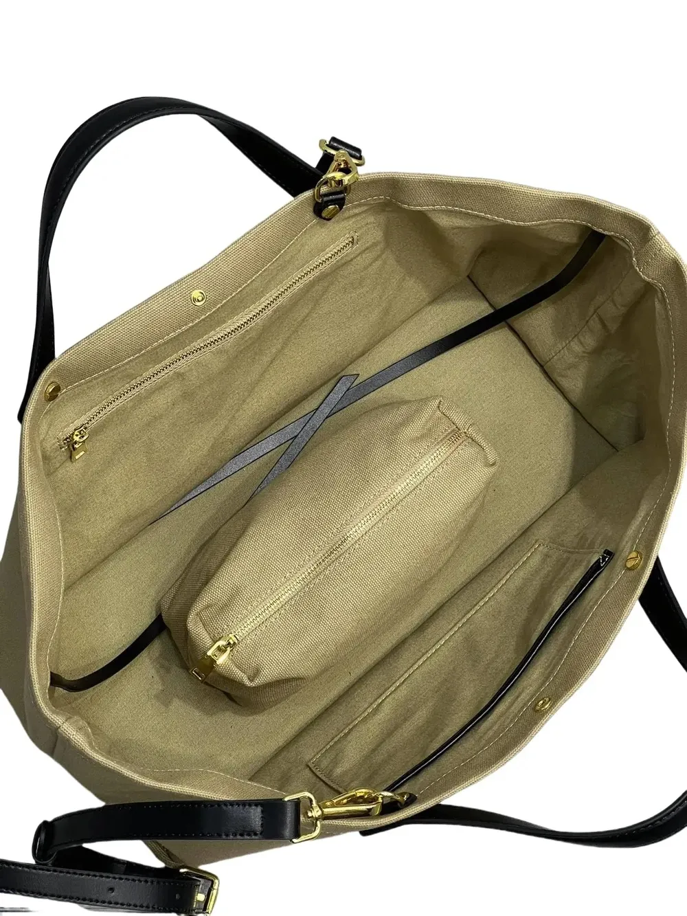 Sac fourre-tout en toile et cuir pour femme, sac porté épaule polyvalent 3