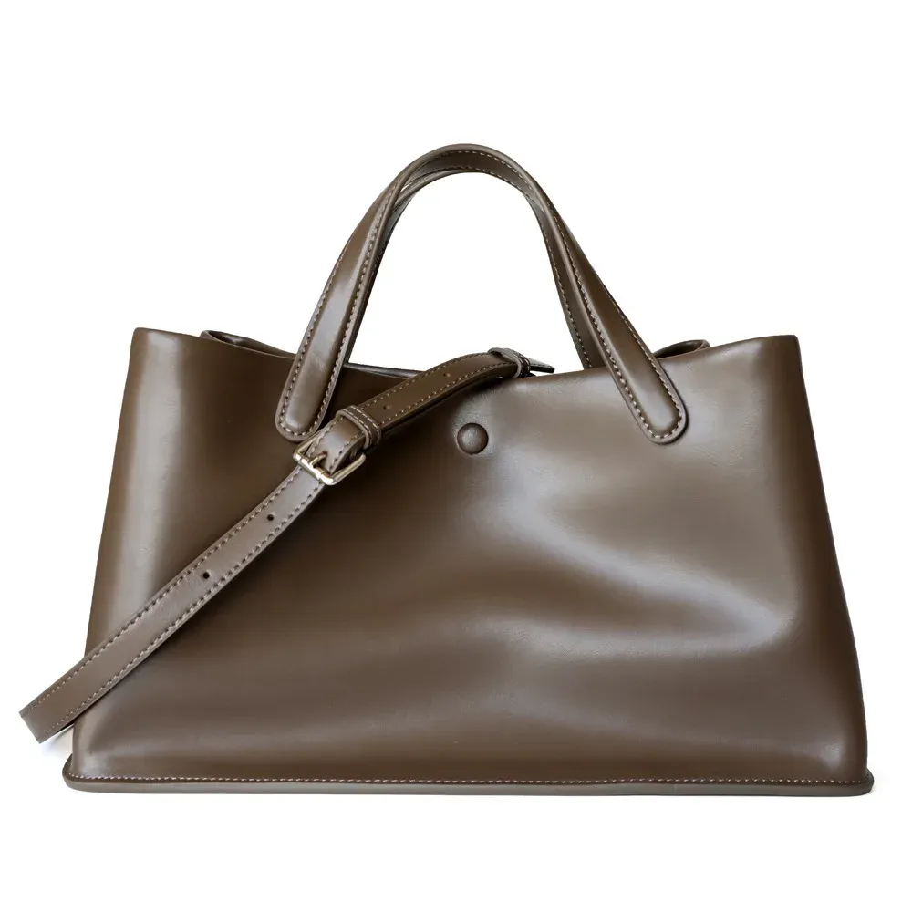 Sac fourre-tout en toile et cuir pour femme, sac porté épaule polyvalent 8