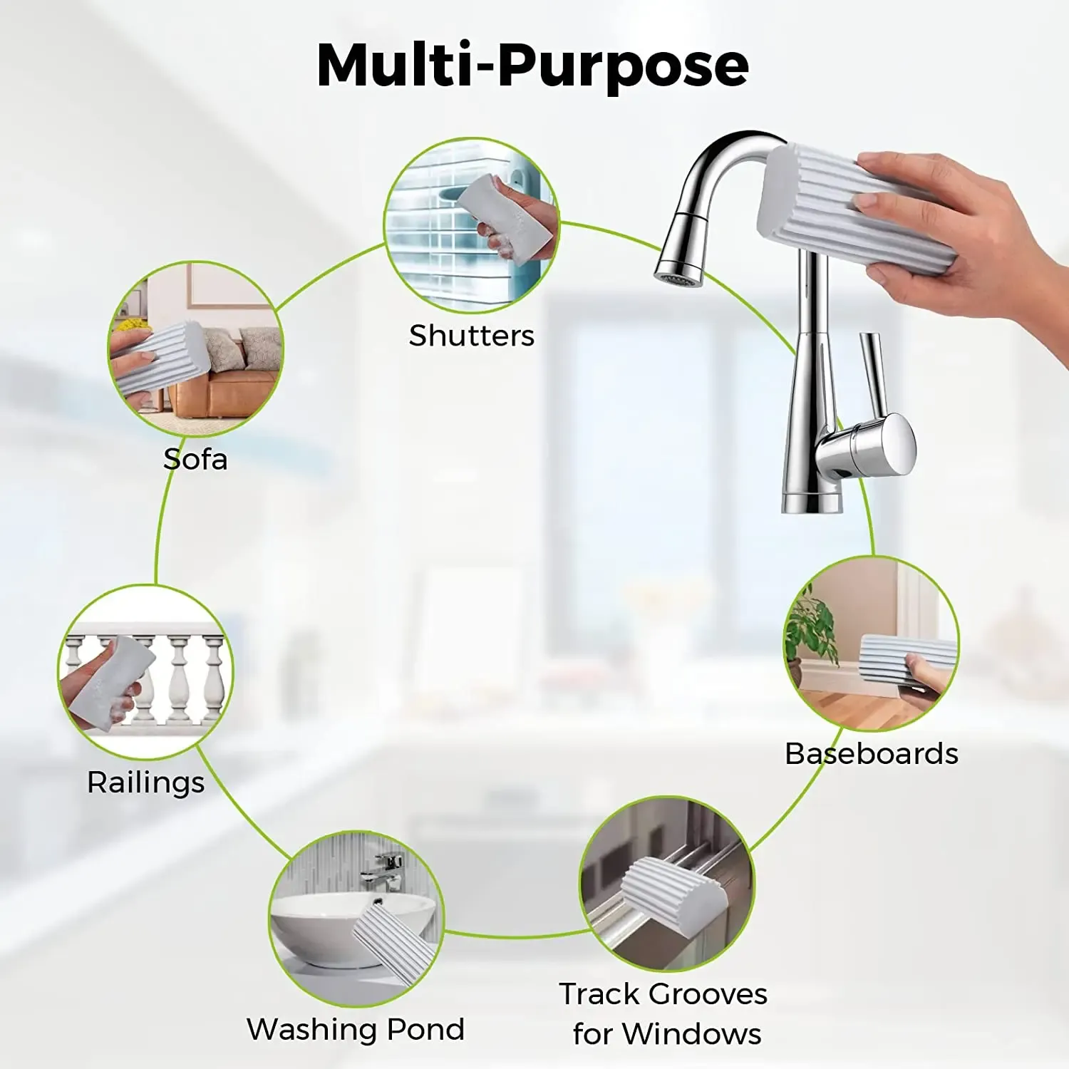 Éponge PVA haute absorption avec brosse multifonction, lot de 2 à 10 pièces 2