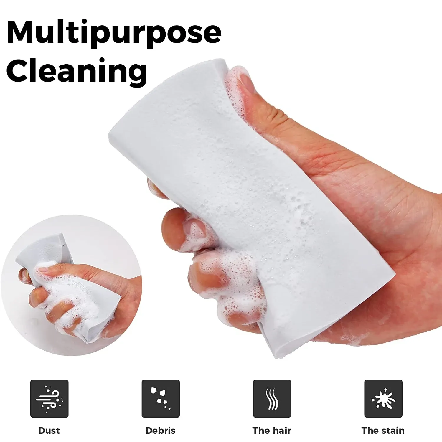 Éponge PVA haute absorption avec brosse multifonction, lot de 2 à 10 pièces 3