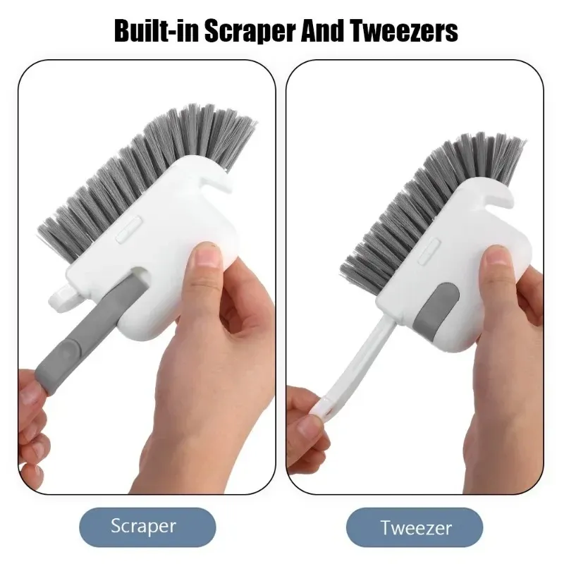 Brosse de nettoyage 3 en 1 pour rainures de fenêtre et rails de porte coulissante 3