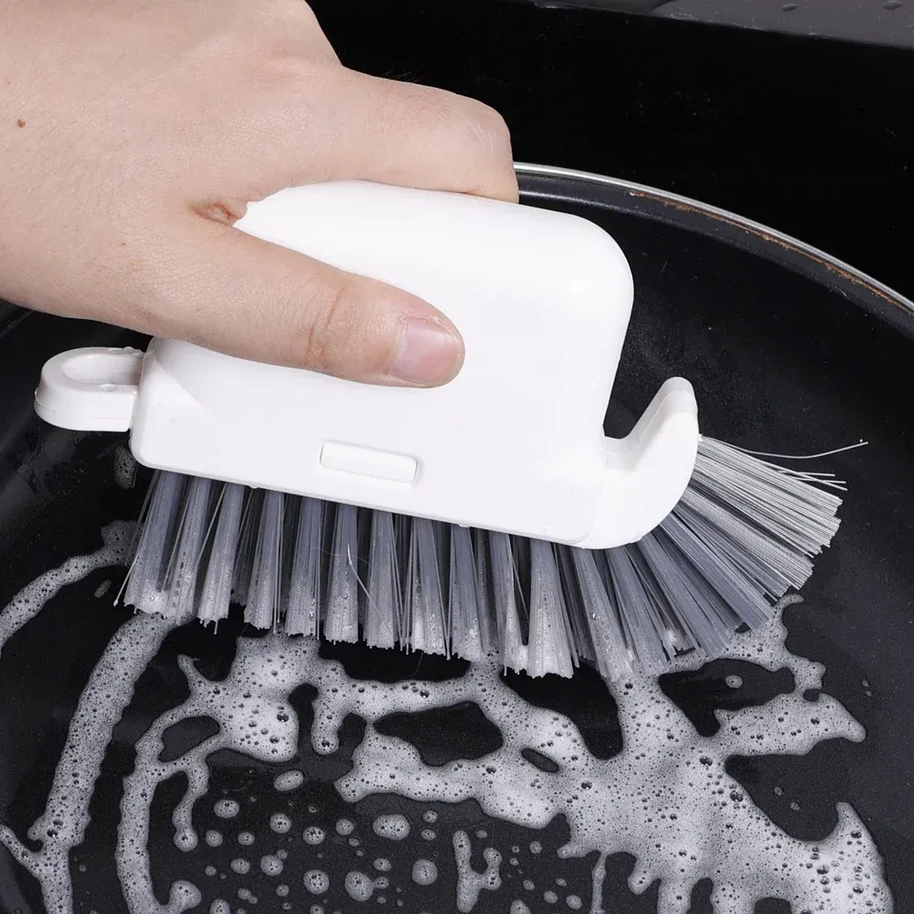 Brosse de nettoyage 3 en 1 pour rainures de fenêtre et rails de porte coulissante 4